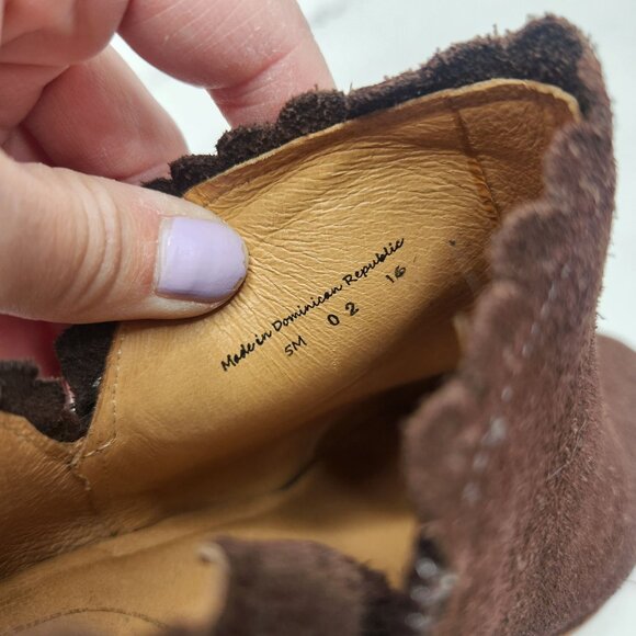 Jack Rogers Marianne Suede Leather Chocolate Brown Ankle Boots Booties Women's 6 - Picture 10 of 11